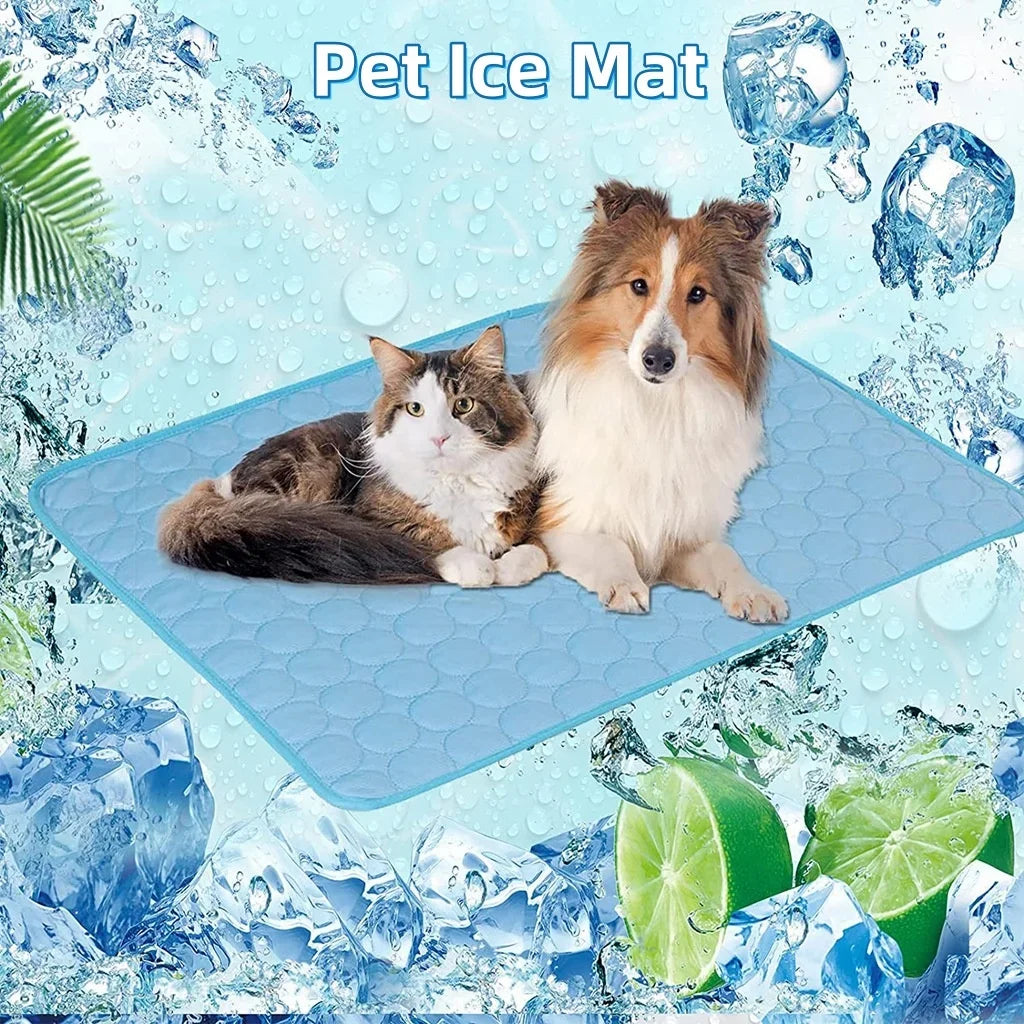 Cooling Summer Dog and Cat Mat - Breathable, Washable Pet Bed for Small, Medium, and Large Dogs - Ideal for Sofa and Car Use