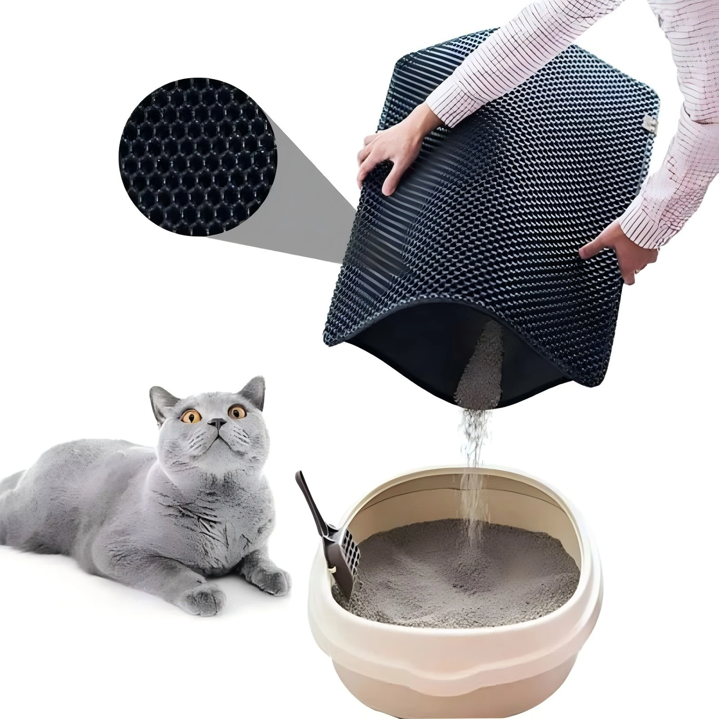 Cat Litter Mat-Advanced Honeycomb Double Layer Design