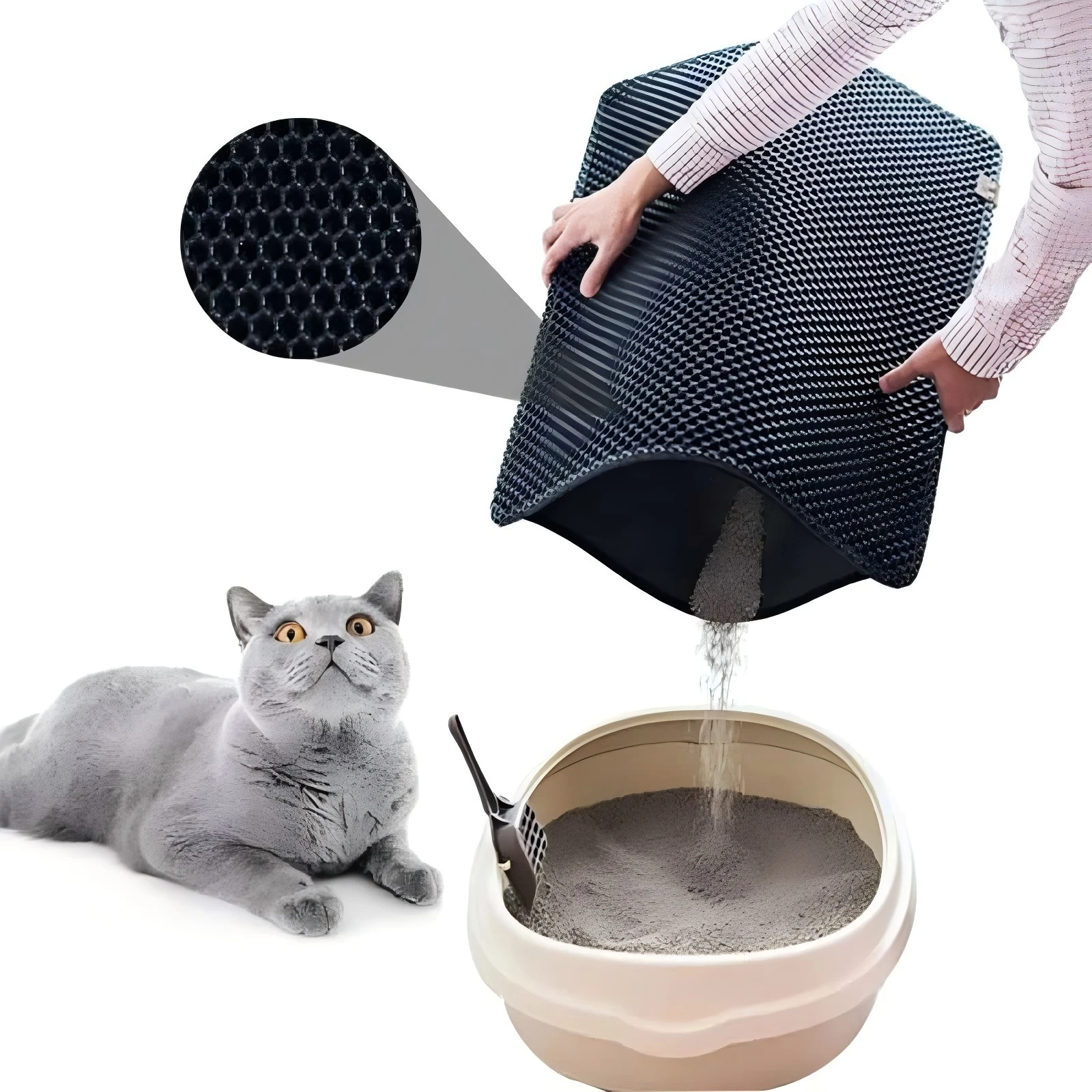 Cat Litter Mat-Advanced Honeycomb Double Layer Design