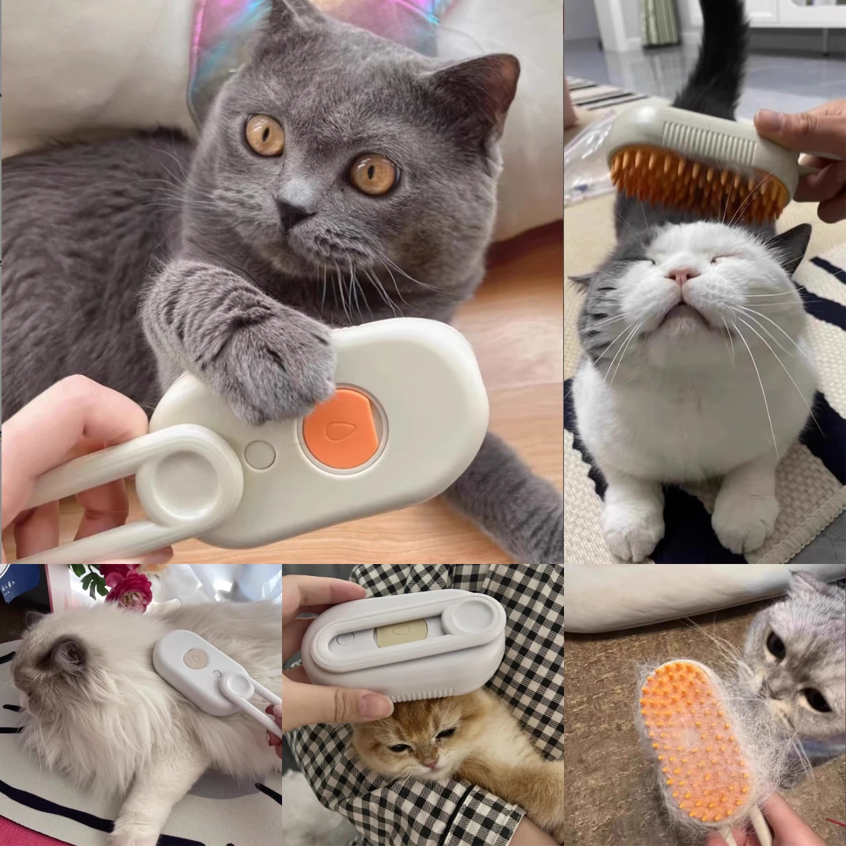 Cat & Dog Steam Brush Electric Spray 3 In1 Brush for Massage Pet Grooming Removing Tangled and Loose Hair