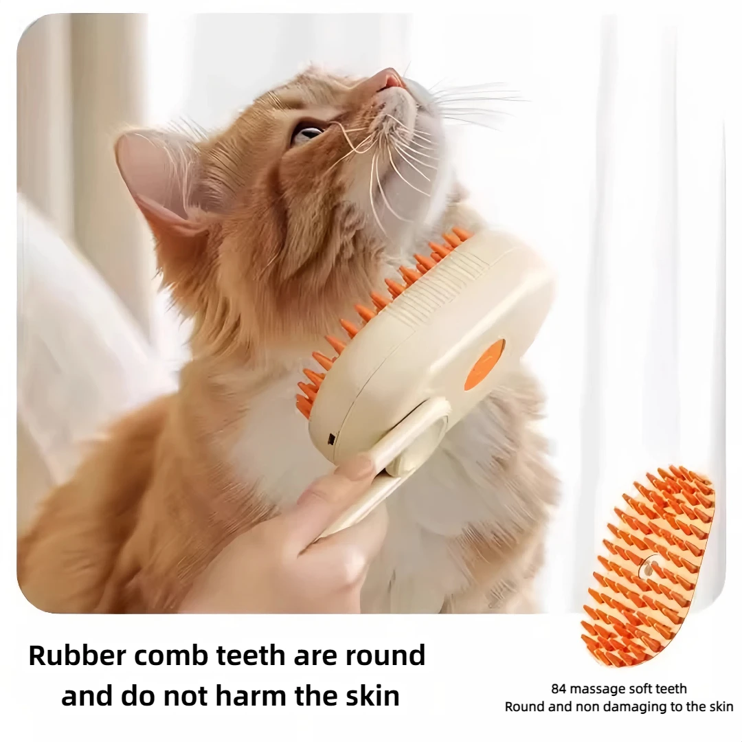 Cat & Dog Steam Brush Electric Spray 3 In1 Brush for Massage Pet Grooming Removing Tangled and Loose Hair