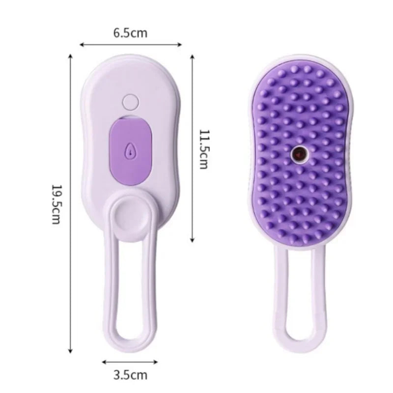 Cat Steam Brush Electric Spray Cat Hair Brush 3 In1 Dog Steamer Brush for Massage Pet Grooming Removing Tangled and Loose Hair